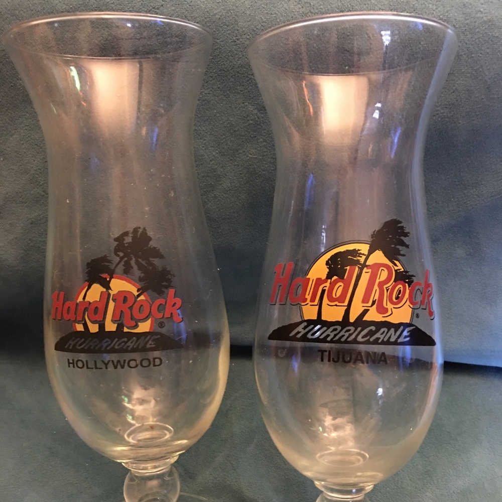 Hard Rock Hurricane glasses Hollywood and Tijuana
